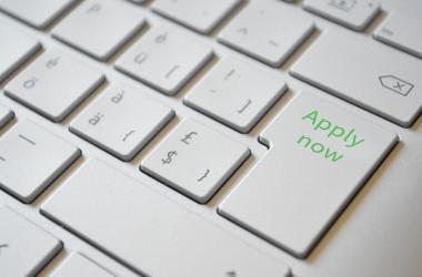 Photo of a keyboard with the words "Apply Now" on one of the keys